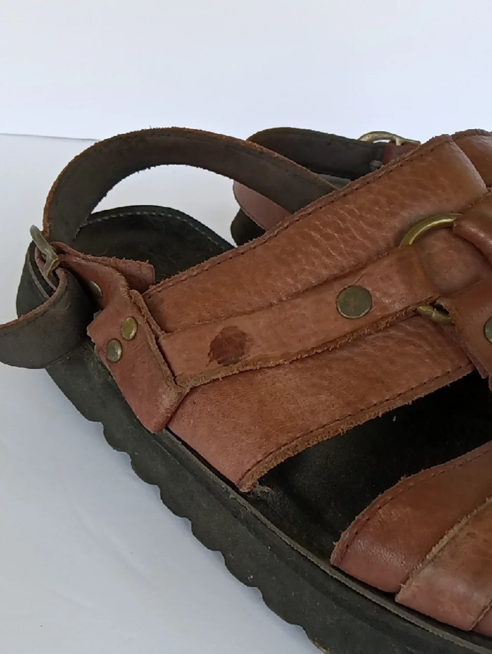 Vans Vintage Monk Sandals Mens Sze 12 Leather Upper